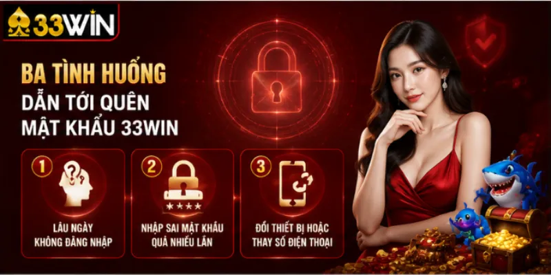 Ba tình huống dẫn tới quên mật khẩu 33Win