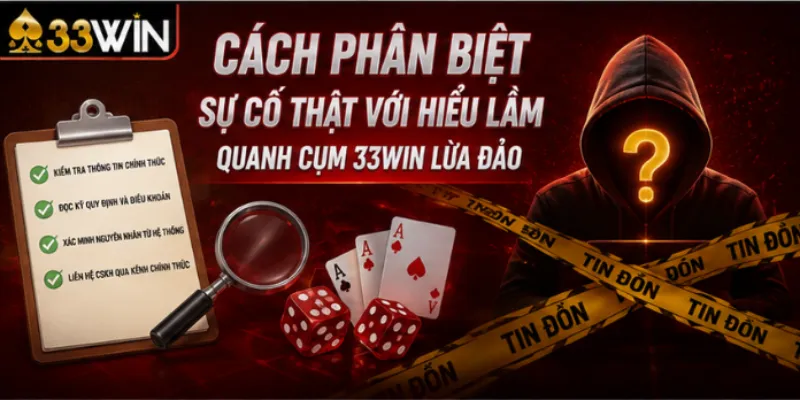 Cách phân biệt sự cố thật với hiểu lầm quanh cụm 33Win lừa đảo