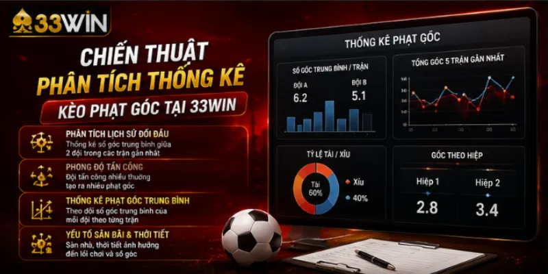 Chiến thuật phân tích thống kê kèo phạt góc tại 33Win