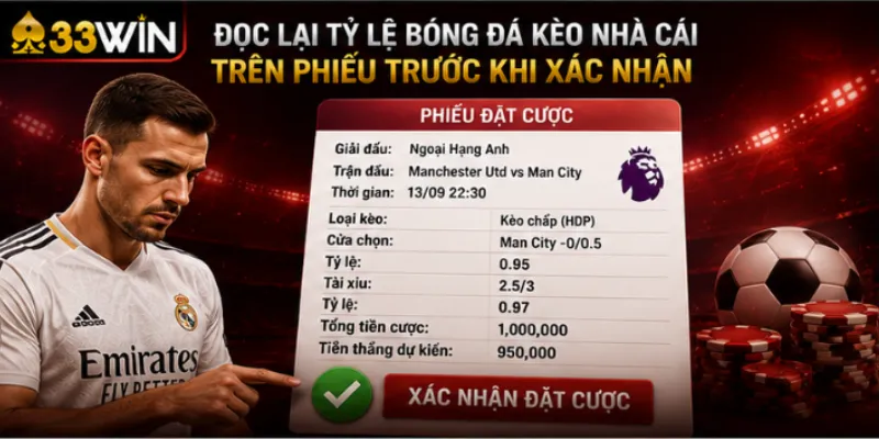 Đọc lại tỷ lệ bóng đá kèo nhà cái trên phiếu trước khi xác nhận