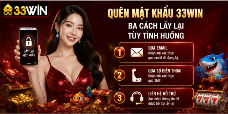 Quên mật khẩu 33Win – Ba cách lấy lại tùy tình huống